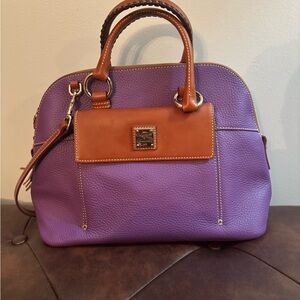 Dooney & Bourke Elegant Purple and Tan Satchel